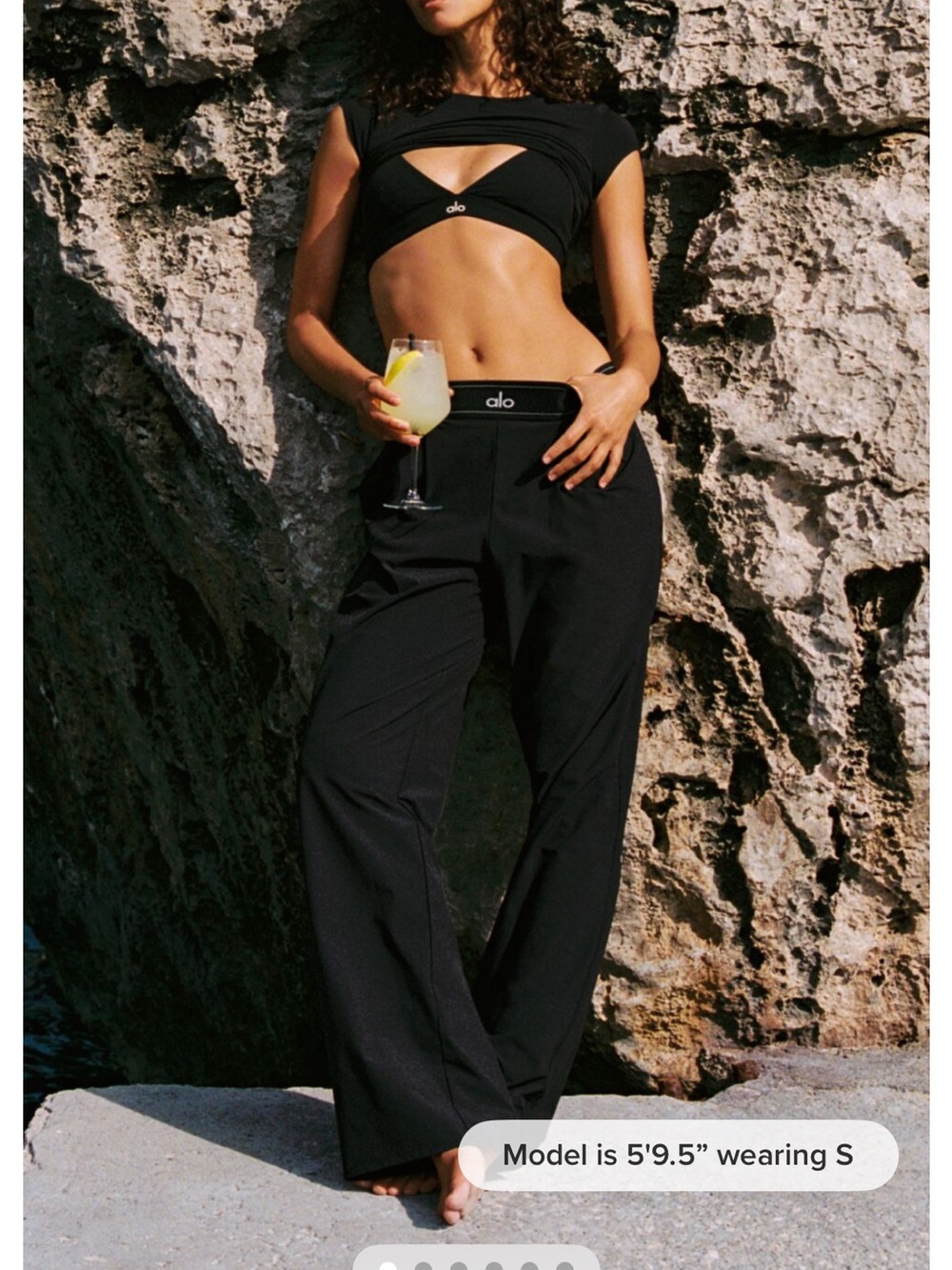 ALO Yoga suit up trouser pant black XS